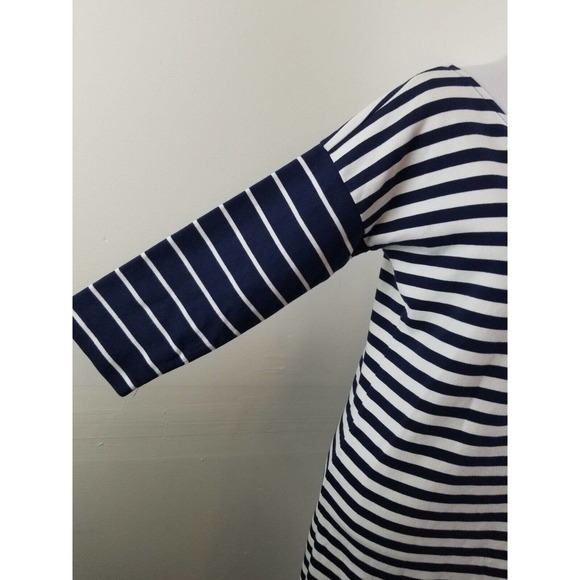 J. Crew Nautical Stripe Long Sleeve Jersey Casual Dress XS Blue Boat Neck - Picture 5 of 7